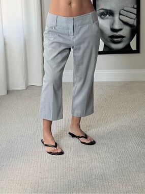 Y2K Daisy Fuentes Light Gray Women's Capri Trouser Pants